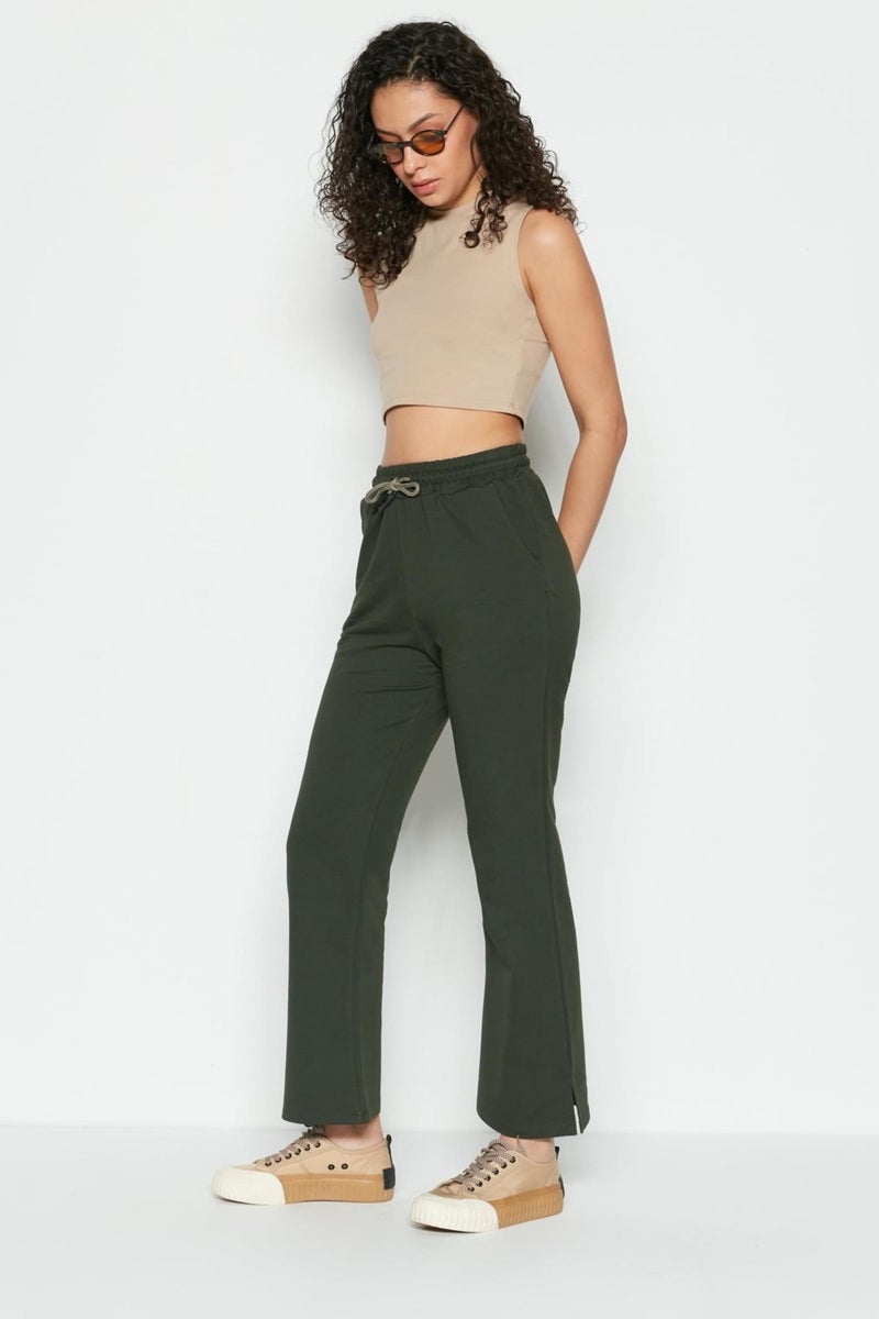 Slit Flare Sweatpants 741 Khaki