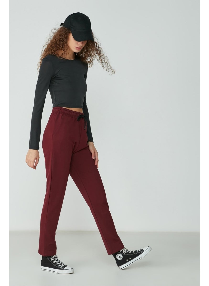 Straight Leg Sweatpants 733 Claret Red