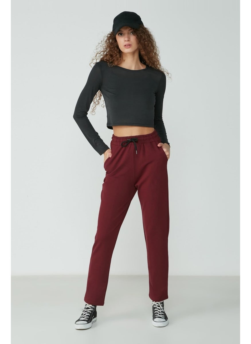 Straight Leg Sweatpants 733 Claret Red