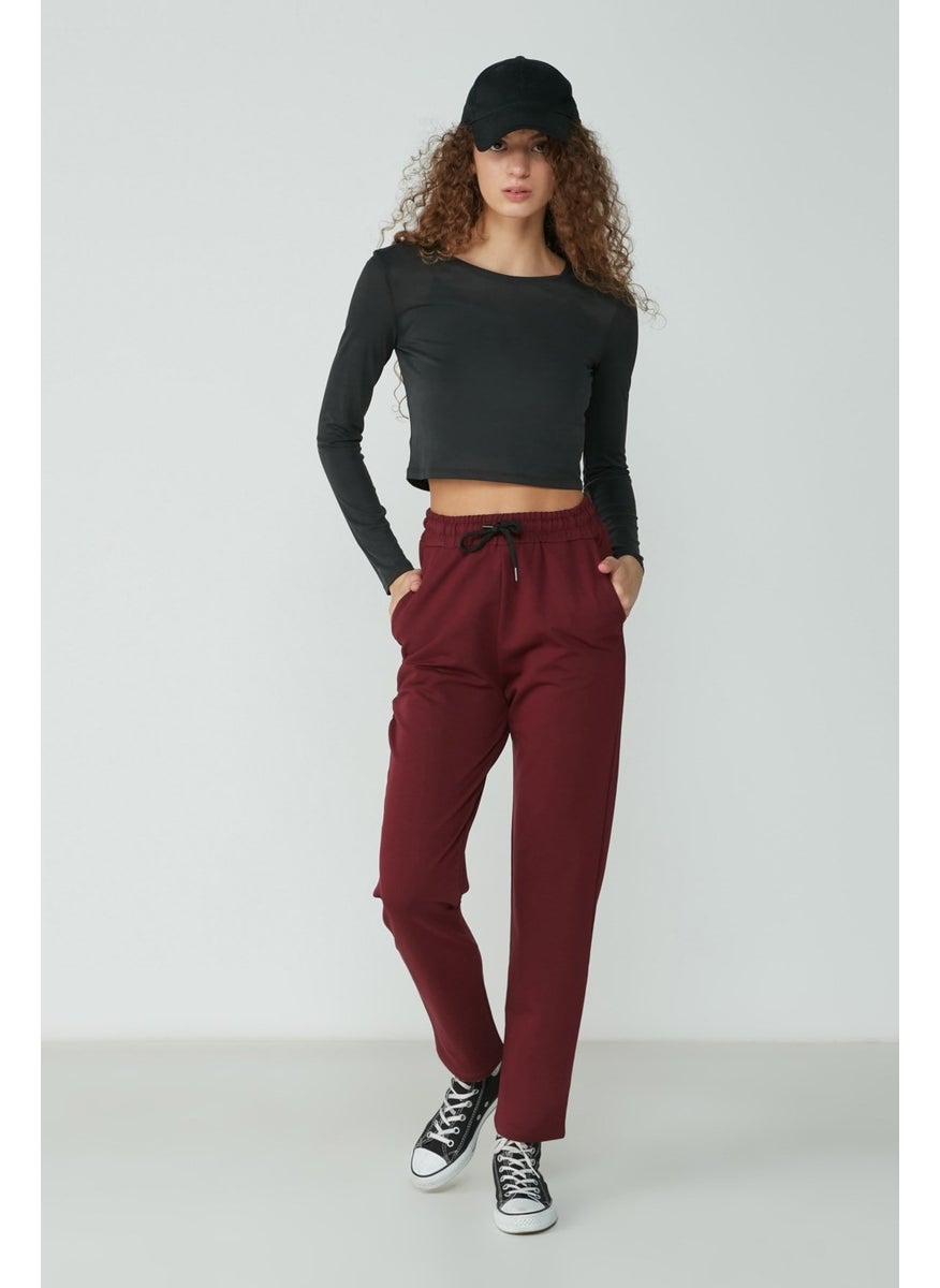 Straight Leg Sweatpants 733 Claret Red