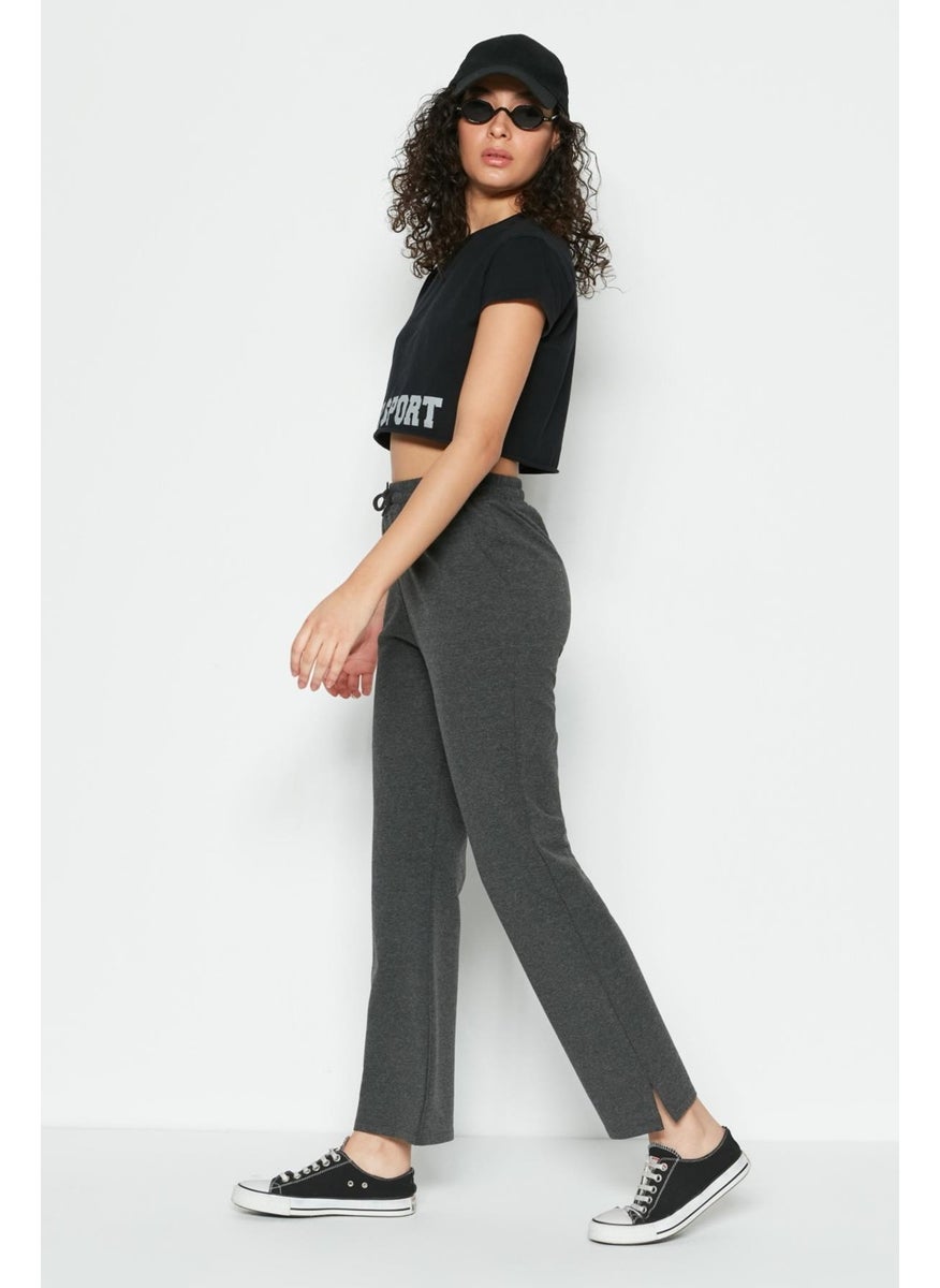 Slit Flared Sweatpants 741 Anthracite