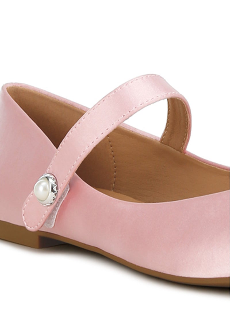 Pink Patent Toe Cap Satin Mary Jane