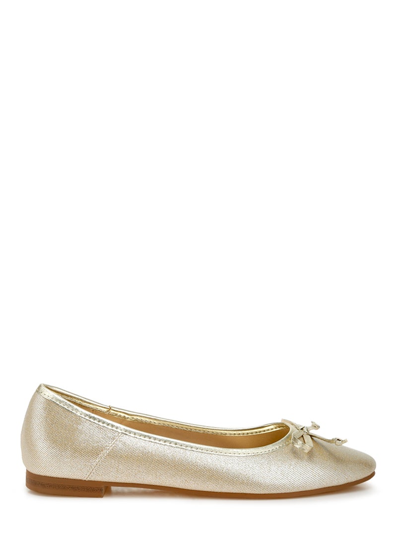 Metallic Ballet Flats in Gold