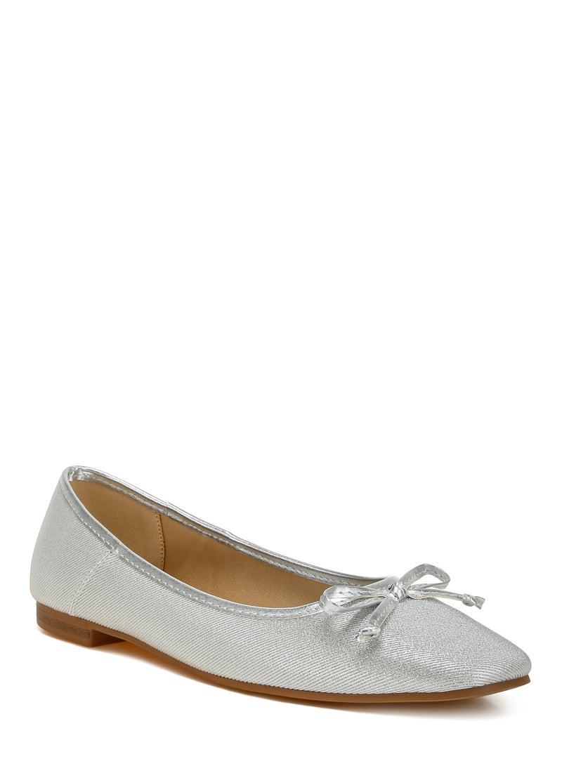 Metallic Ballet Flats in Silver