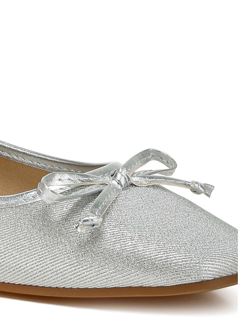 Metallic Ballet Flats in Silver