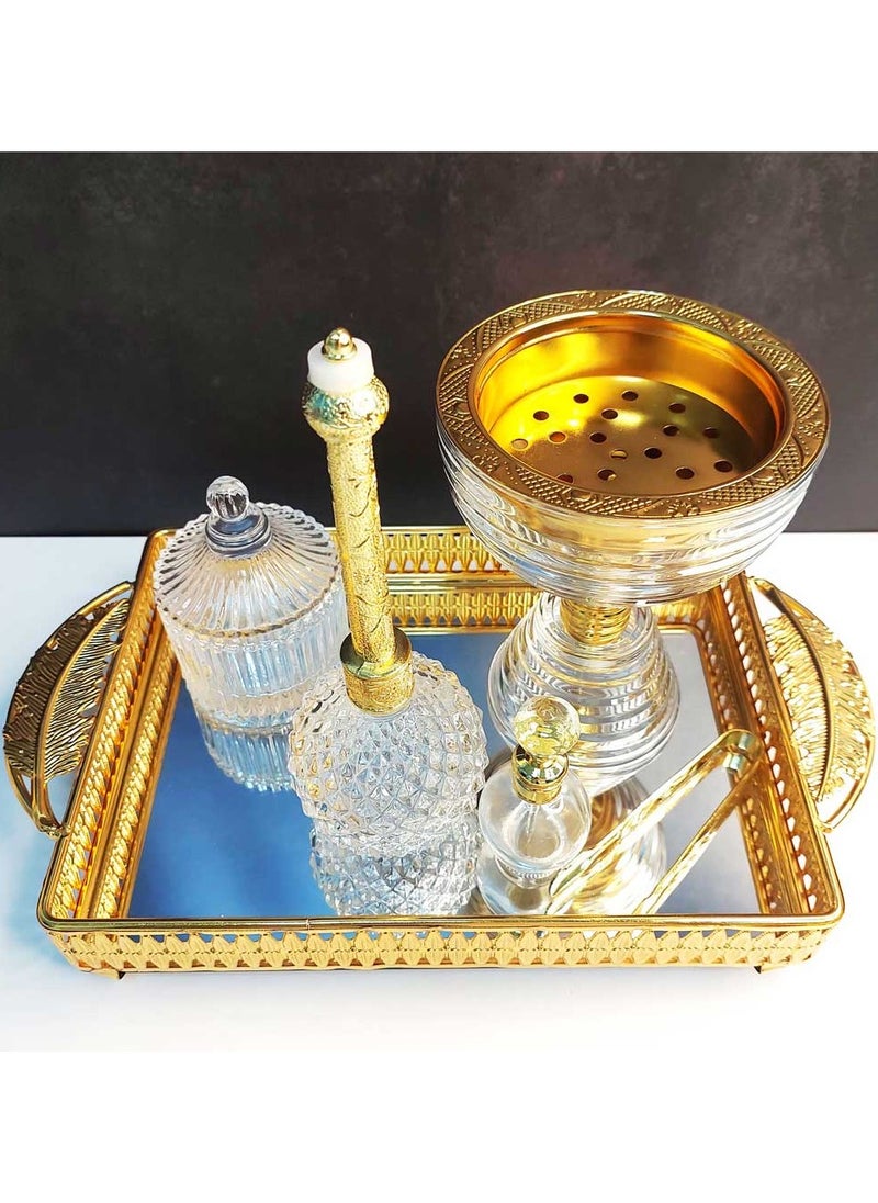 Elegant Design Glass Incense Burner Set Arabic Oud Holder for Home and Office Fragrance