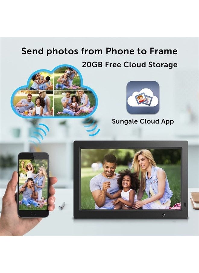 19” Wi-Fi Cloud Frame with Full HD Display, Mobile App and Web Portal to Send Photos Remotely, 16GB Internal Storage, Free Cloud Storage, Remote Control, Wall Mount, Motion Sensor, Easy Setup