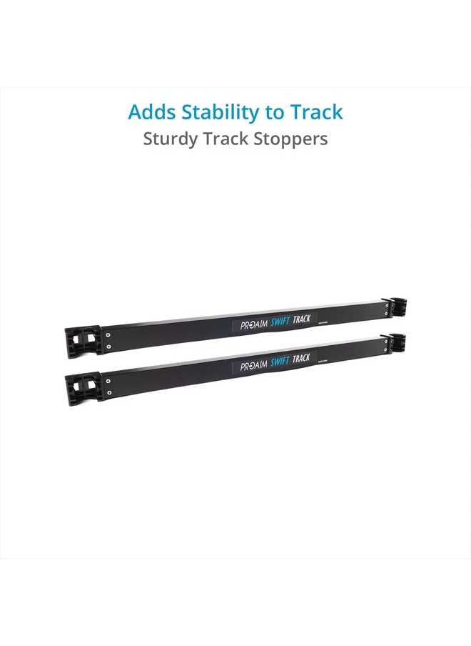 12ft Heavy Duty Straight Aluminum Camera Dolly Rail Track, ⌀ 32mm for Cinema Film Production. with Sturdy Track Ends, Wedges for Smooth/Uneven Surfaces. Solid Yet Light + Carry Bag (P-TRK-12)