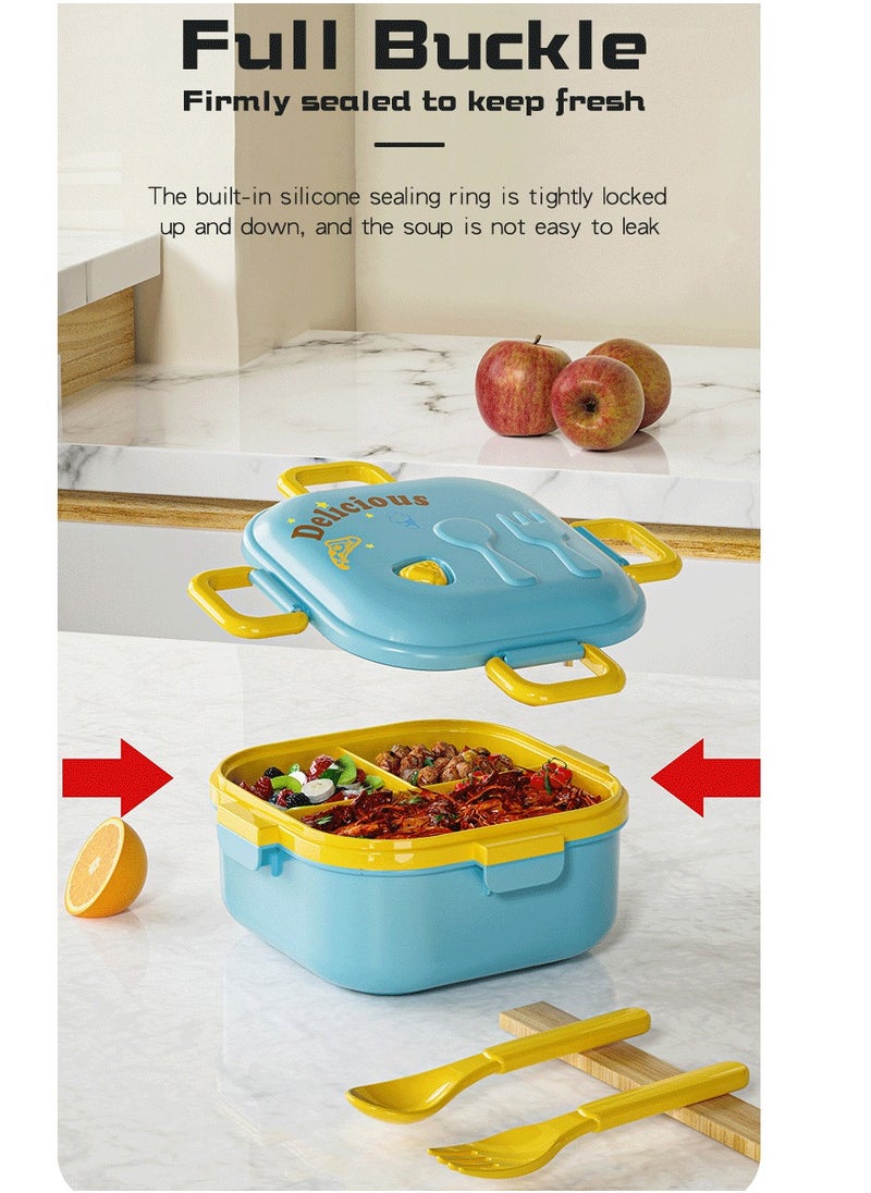 Portable Lunch Box With Compartment Microwave Lunch Box With Fork And Spoon Picnic Bento Box For Kids Fresh Food Box For School Office