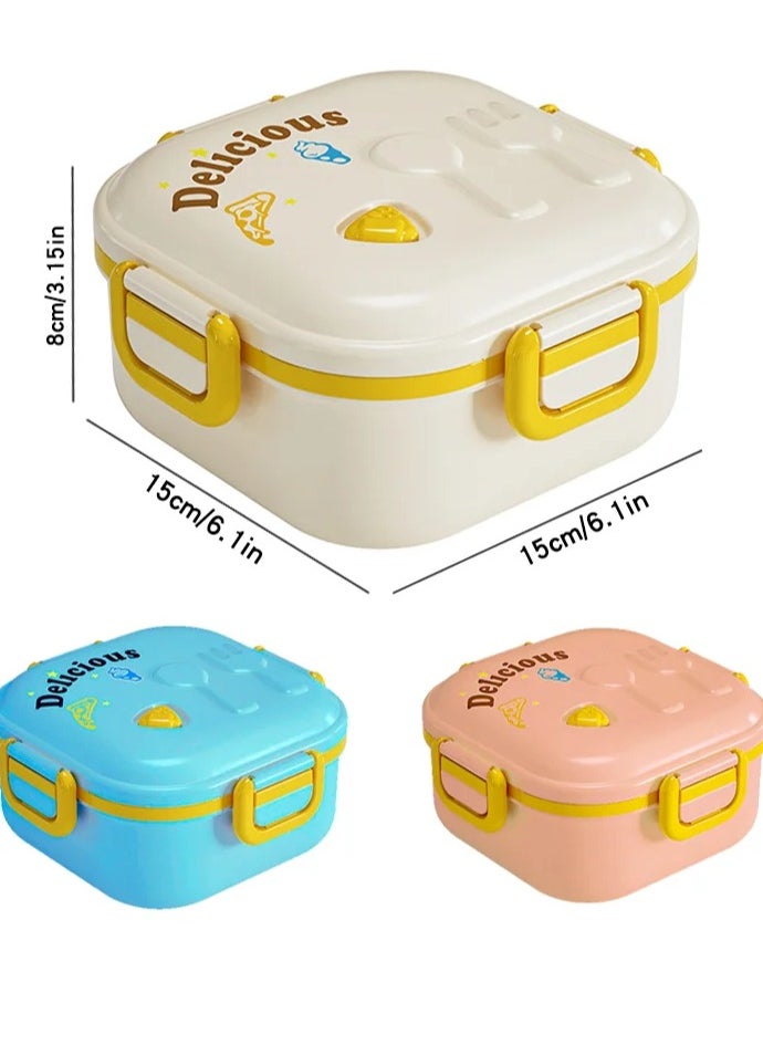 Portable Lunch Box With Compartment Microwave Lunch Box With Fork And Spoon Picnic Bento Box For Kids Fresh Food Box For School Office