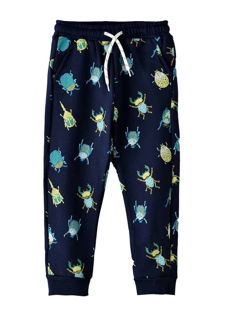 Boys' Bug Print Joggers with Drawstring