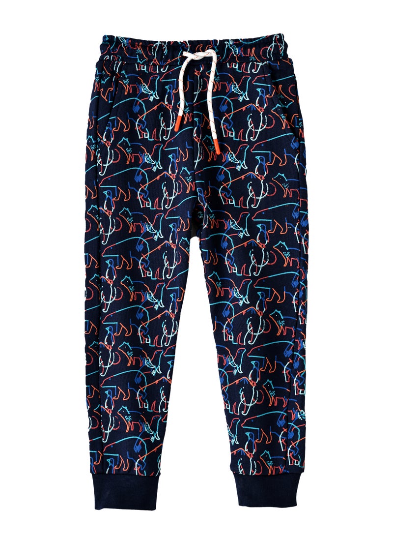 Boys' Dinosaur Print Joggers with Drawstring