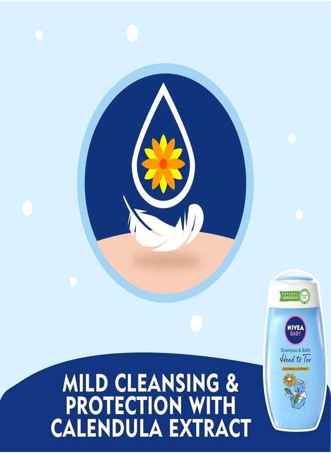 NIVEA Baby Head-to-Toe Bath & Shampoo with Calendula Extract 200ml