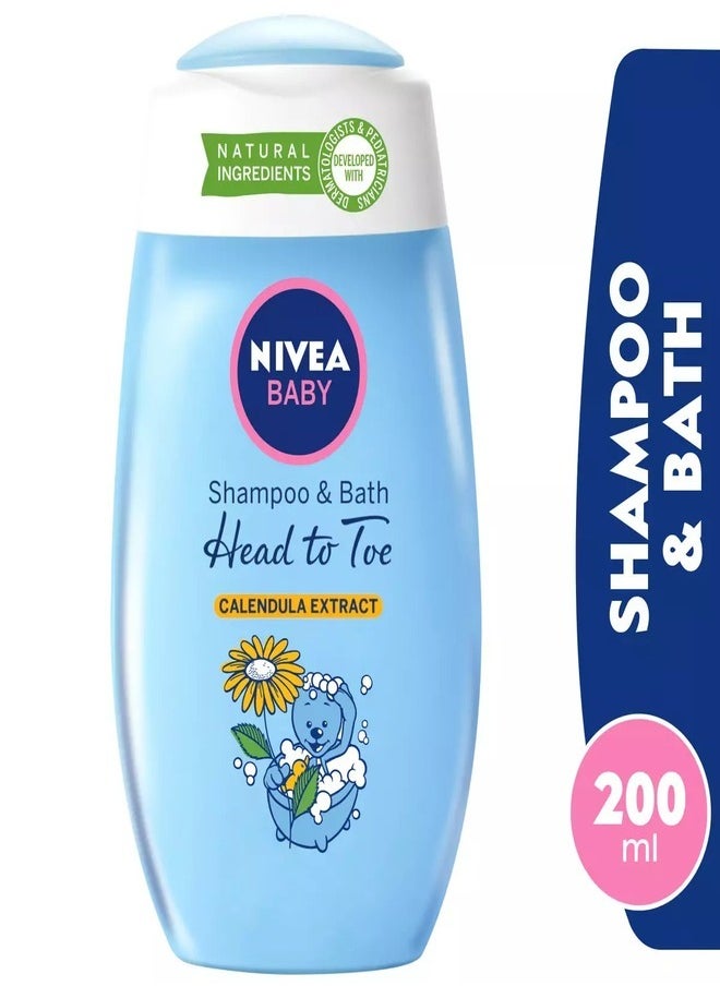 NIVEA Baby Head-to-Toe Bath & Shampoo with Calendula Extract 200ml