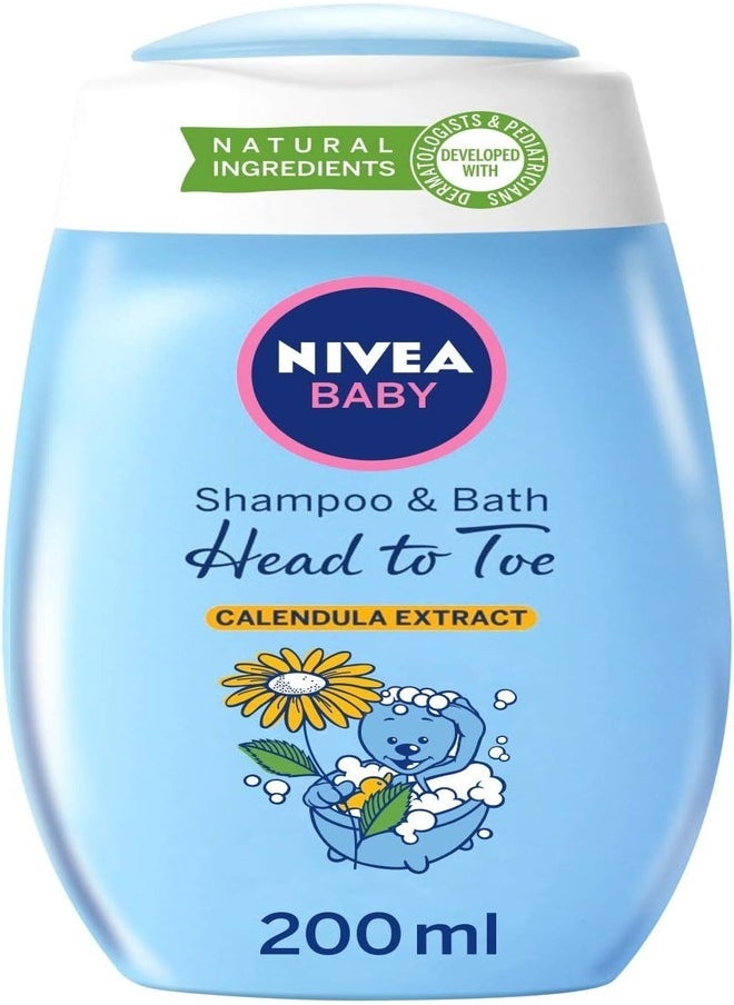 NIVEA Baby Head-to-Toe Bath & Shampoo with Calendula Extract 200ml