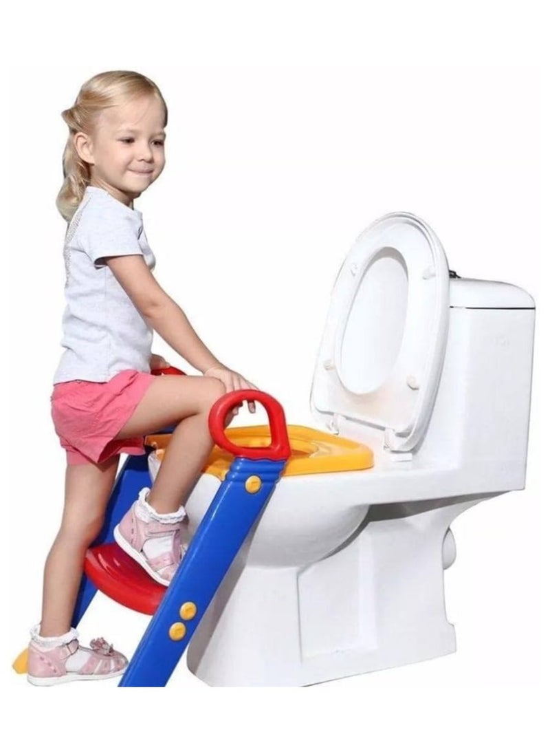 Toilet Potty Trainer Seat Chair Kids Toddler with Ladder Step up Training Stool