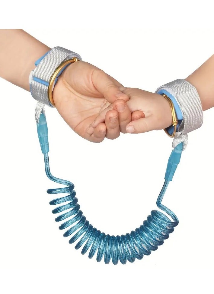 Anti-lost Belt Traction Rope, Baby Anti-lost Safety Bracelet, Spring Rope Baby Bracelet Blue Color