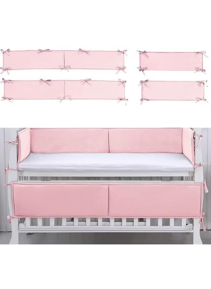 Baby Cot Bumper, Breathable Crib Bed Liner Bumper Set Cotton Crib-Liner 4PCS