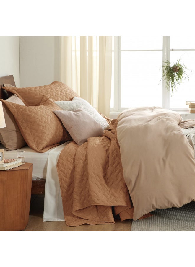 Bedsure Queen Quilt Bedding Set - Lightweight Summer Quilt Full/Queen - Hazel Brown Bedspread Queen Size - Bedding Coverlet for All Seasons (Includes 1 Quilt, 2 Pillow Shams)