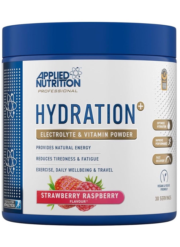 Hydration Electrolyte & Vitamin Powder, 240g, Strawberry Raspberry