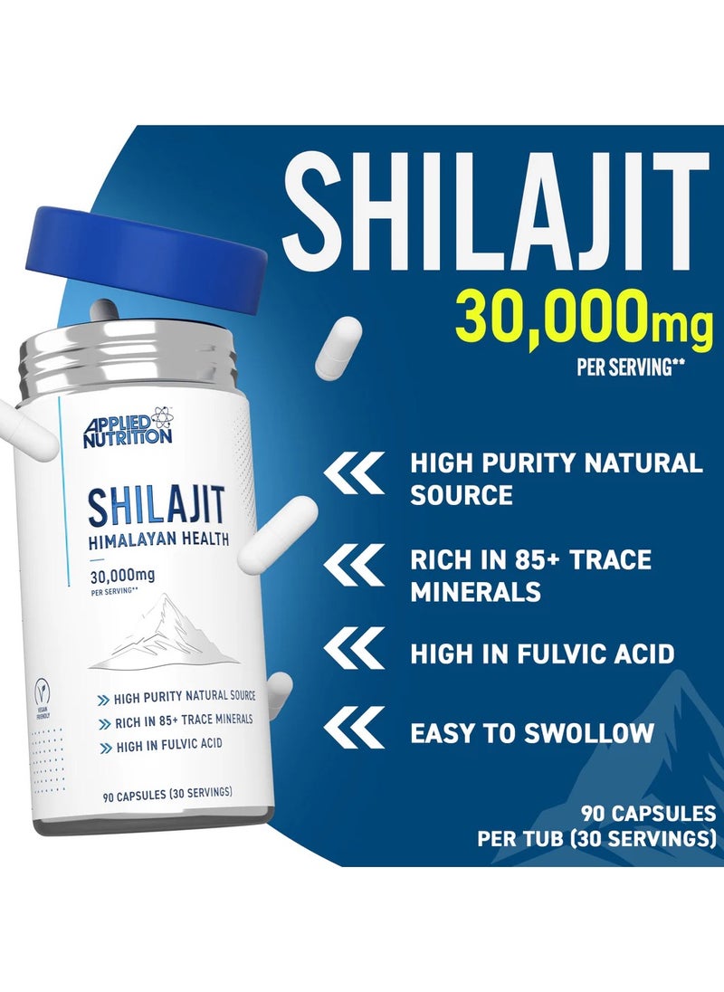 Shilajit Himalayan Health 30,000mg, Rich In 85+ Trace Minerals, 90 Capsules