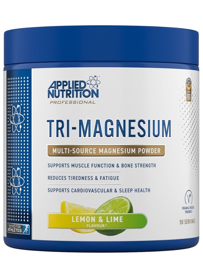 Tri-Magnesium Multi-Source Manesium Powder 200g, 50 Servings, Lemon Lime