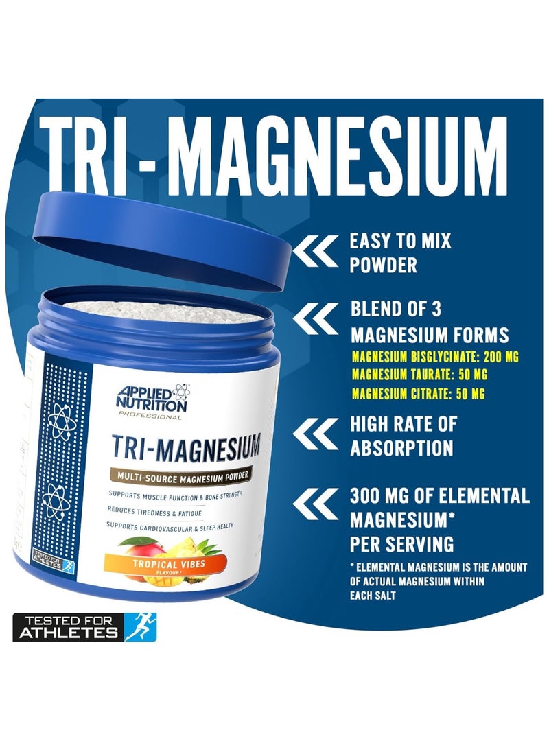 Tri-Magnesium Multi-Source Manesium Powder 200g, 50 Servings, Tropical Vibes