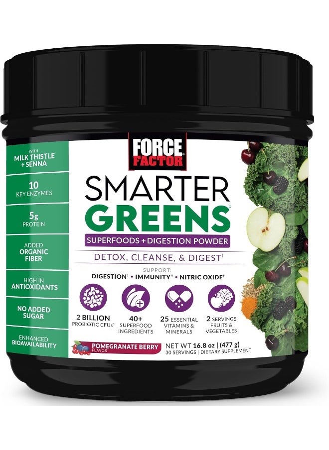 Force Factor Smarter Greens Superfoods + Digestion Powder