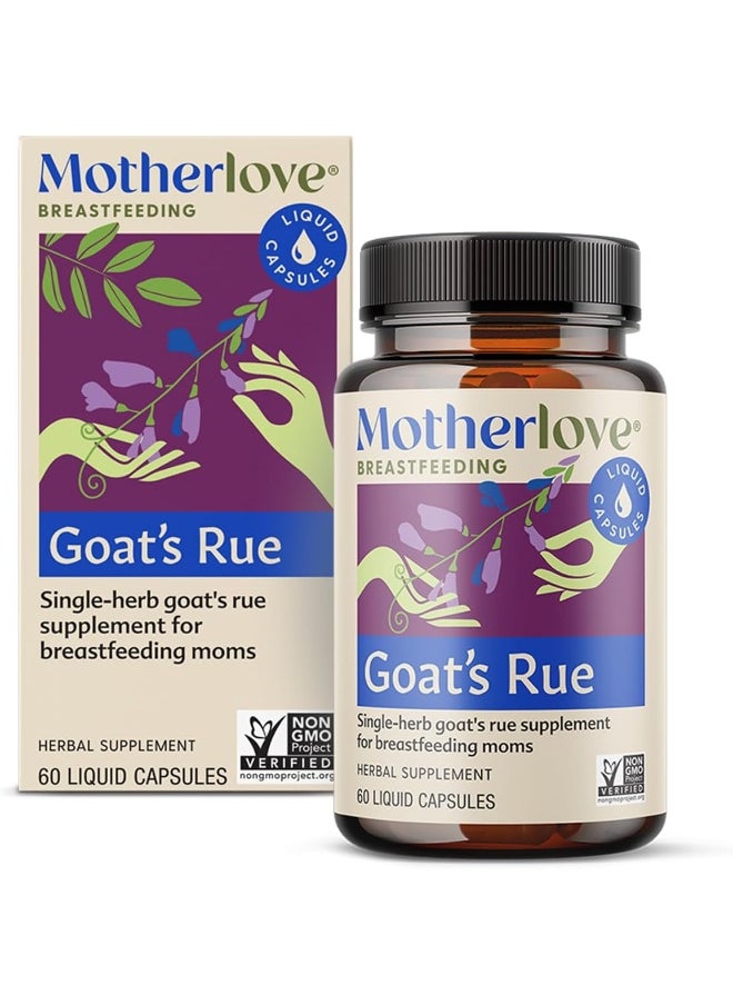 Motherlove - Goat’s Rue, Potent Herbal Breastfeeding Supplement, Supports Mammary Tissue Growth and Breast Milk Supply, Alcohol-Free Vegan Liquid Capsules with Organic Herb, 60 ct.