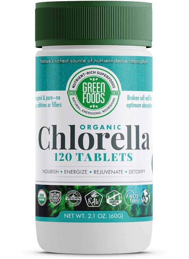 Green Foods Organic Chlorella 500 Mg, 120 Count