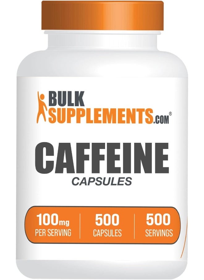 BULKSUPPLEMENTS.COM Caffeine Pills 100mg - 1 Capsule per Servings, 500-Day Supply, 500 Capsules