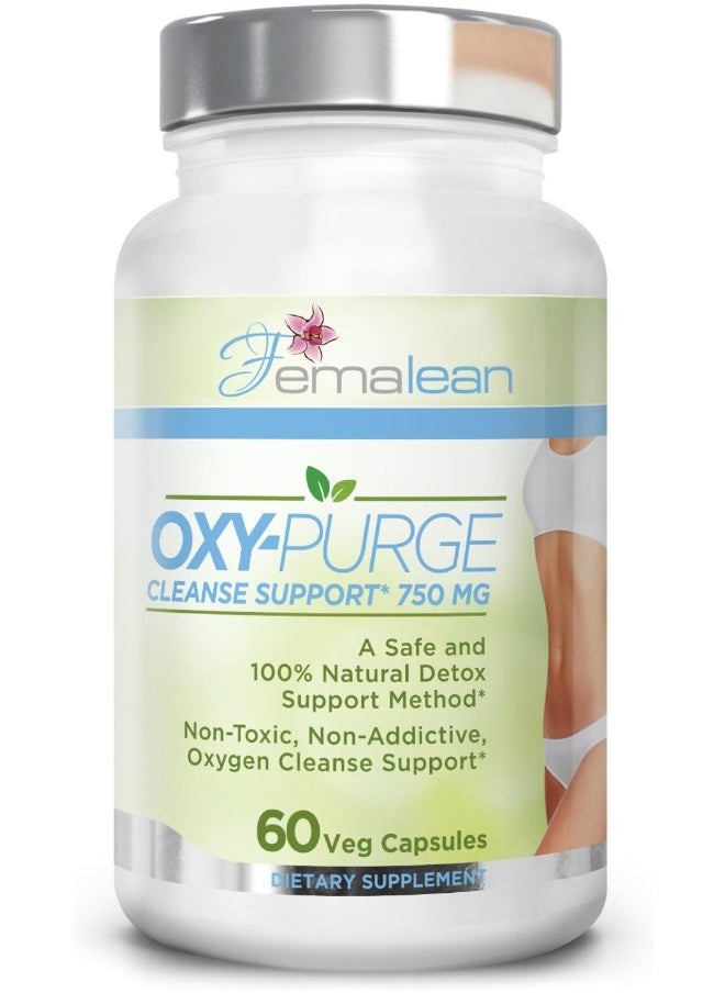 Femalean Oxy-Purge 60 Vcaps - Natural Magnesium Oxide Gentle Laxative Healthy Digestive Tract Regularity Formula Oxygen Based Colon Cleanse