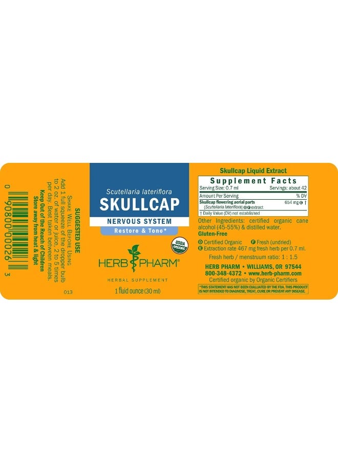 Herb Pharm, Skullcap, Alcohol-Free, 1 fl oz (30 ml)