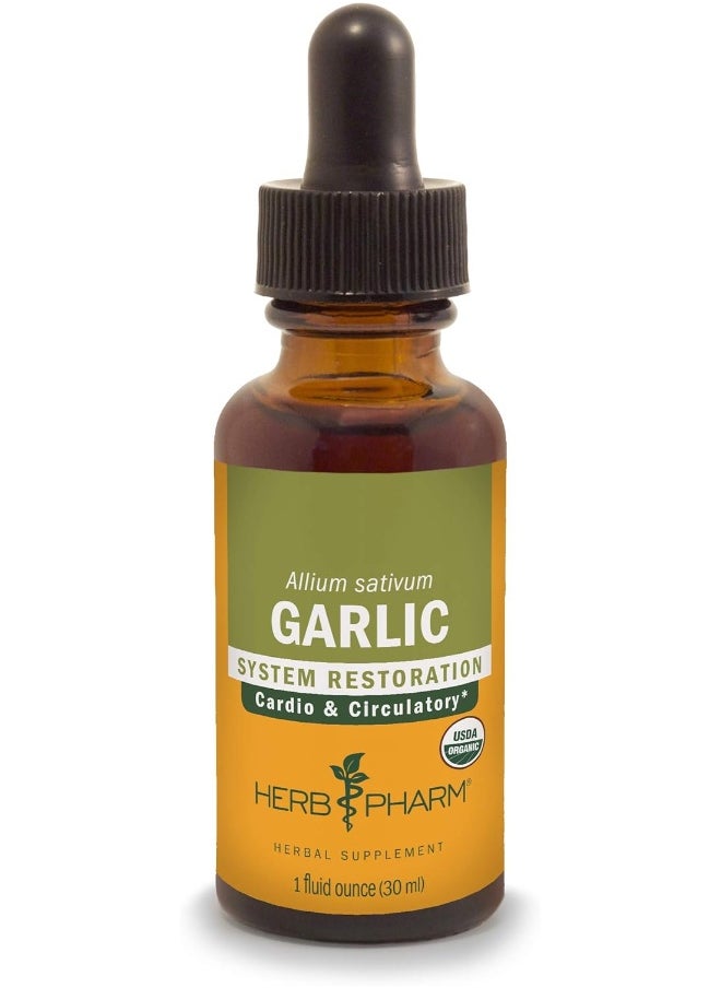 Herb Pharm Certified Organic Garlic Liquid Extract for Cardiovascular and Circulatory Support - 1 Ounce