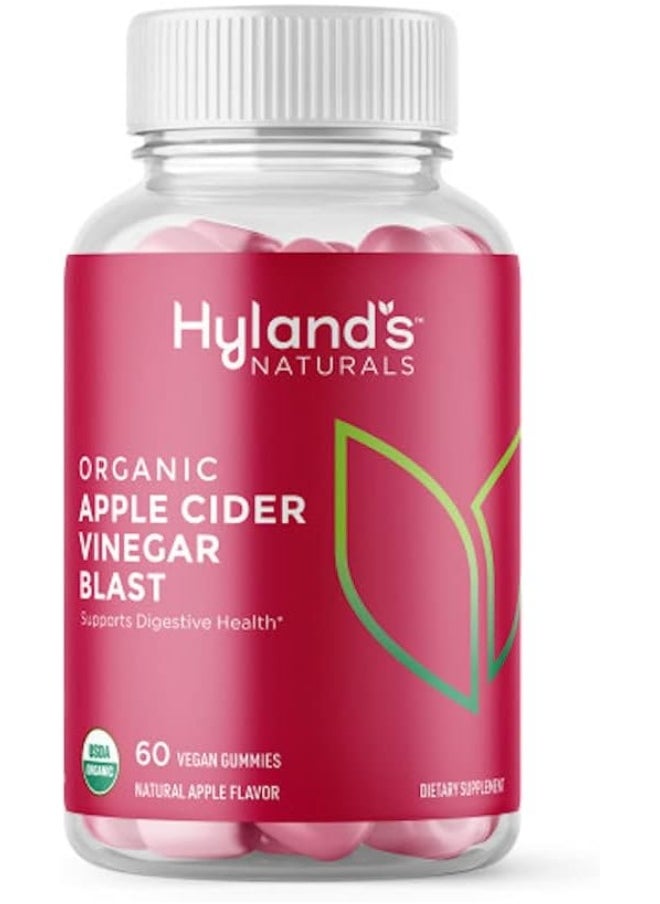 Hyland's Organic Apple Cider Vinegar Blast Gummies, Digestive Health Support, 60 Vegan ACV Gummies (30 Days)