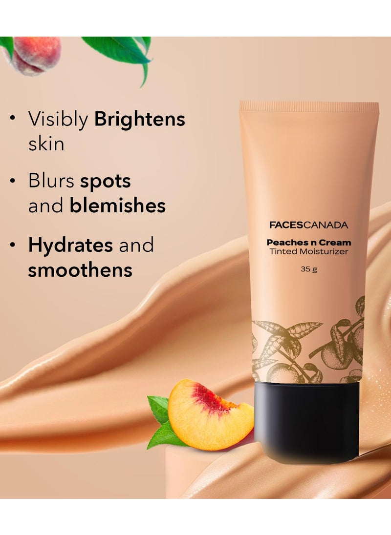 Peaches N Cream Tinted Moisturizer - Light 01, 35 g | Non Oily Lightweight Gel Formula