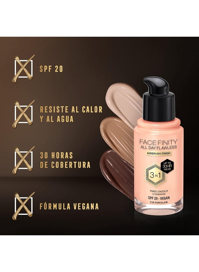 Facefinity All Day Flawless 3-In-1 Foundation-Porcelain