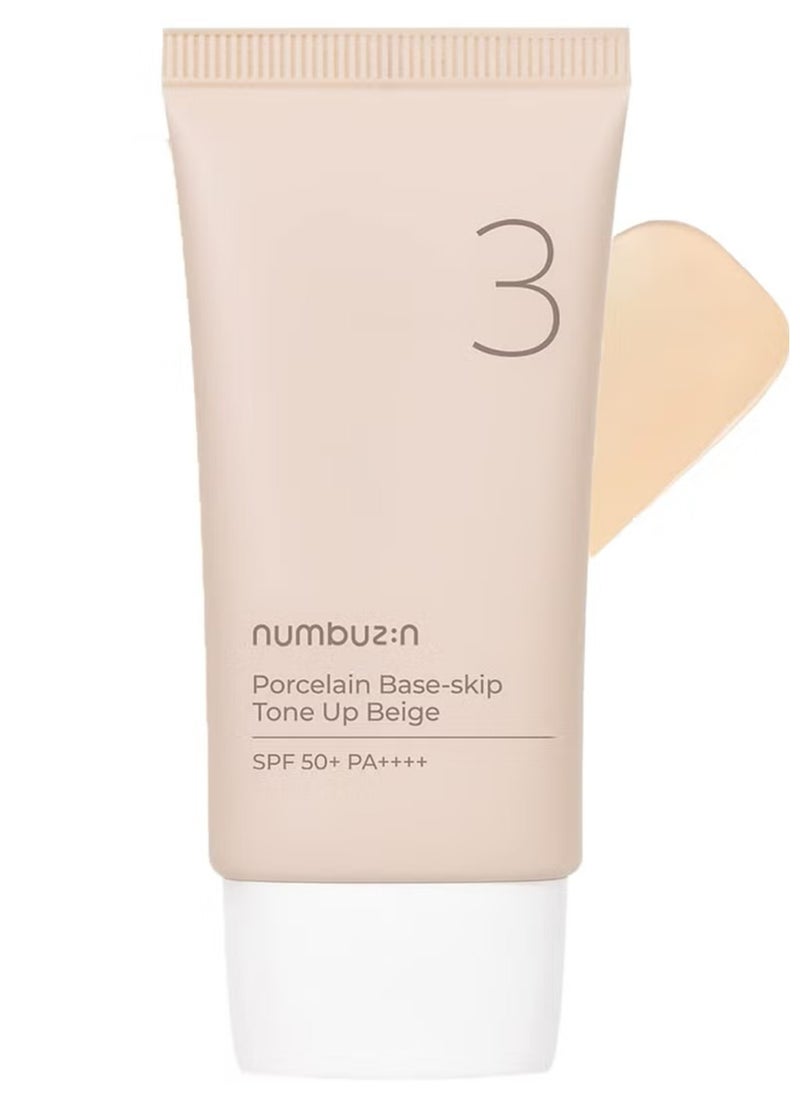 Numbuzin No.3 Beauty Skin Cream Isolation Sunscreen Powdery Finish with Ligh Korean Skincare, 50ml