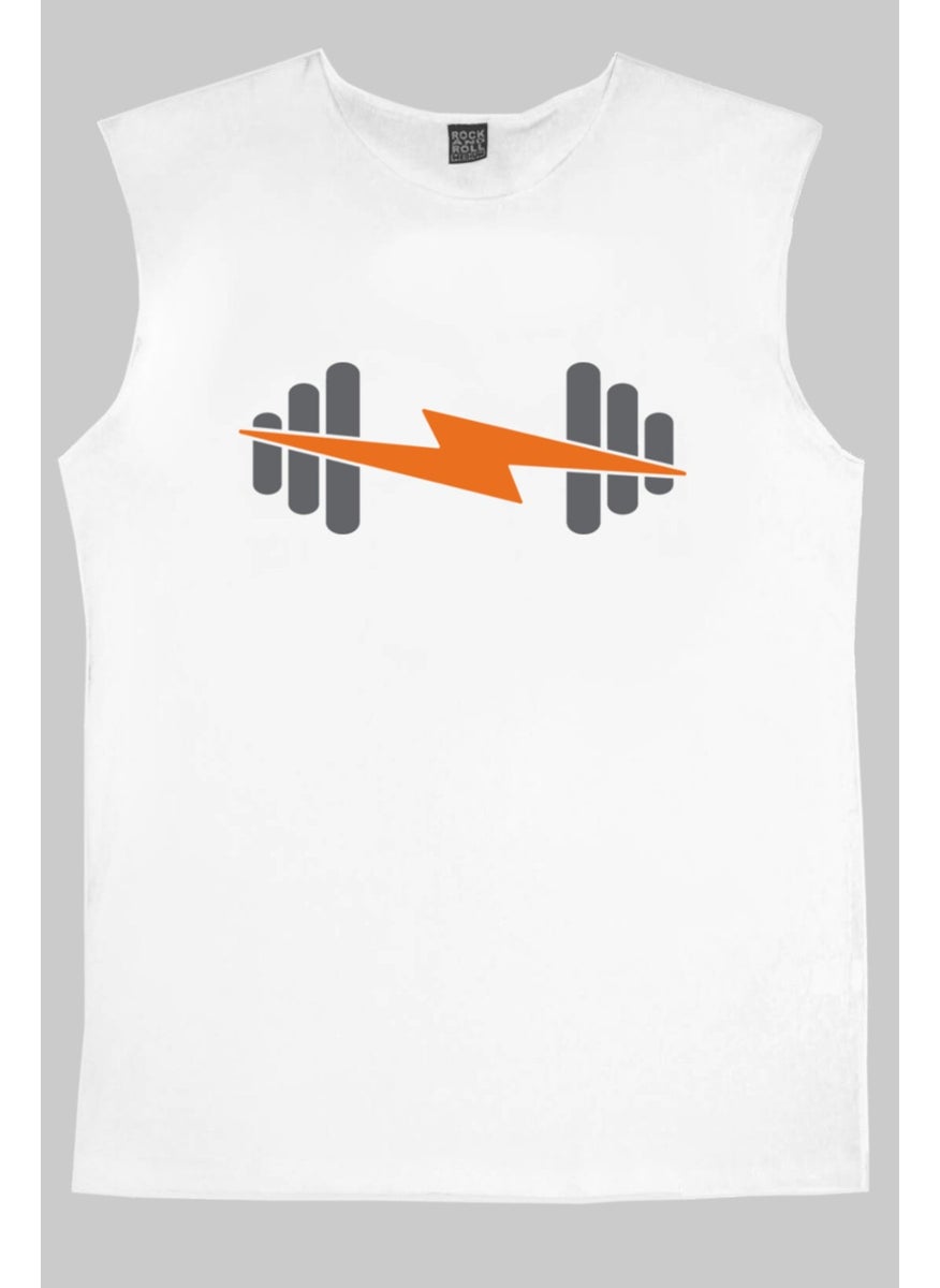 Şimşek Spor White Cut-Off Sleeve | Sleeveless Men's T-Shirt | Athlete