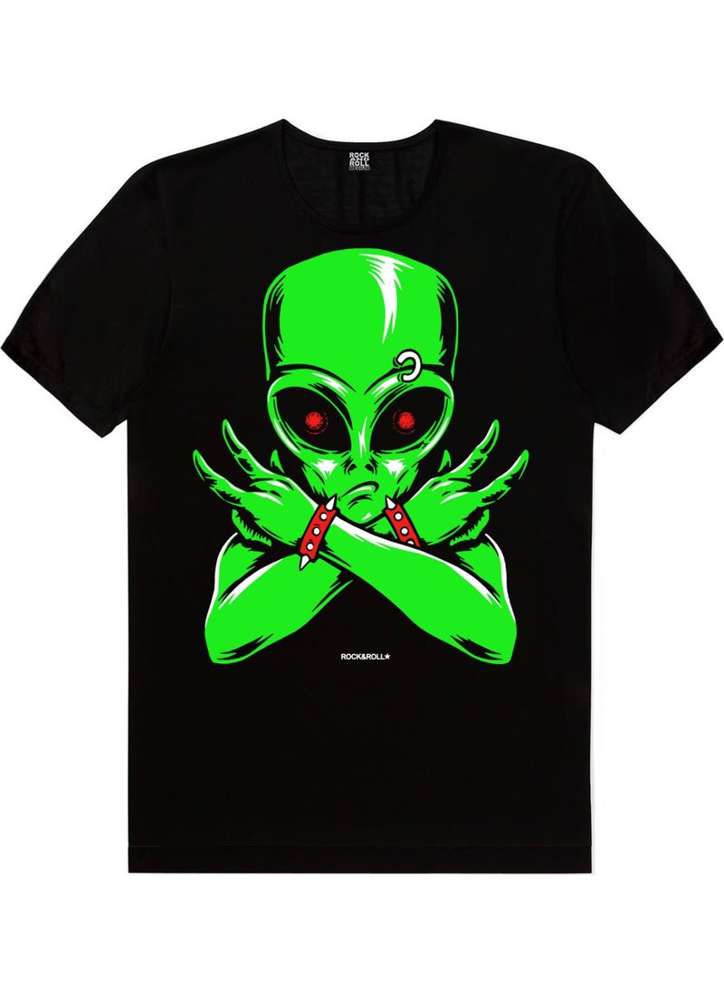 Rock & Roll Alien Rocker Black Short Sleeve Men's T-Shirt