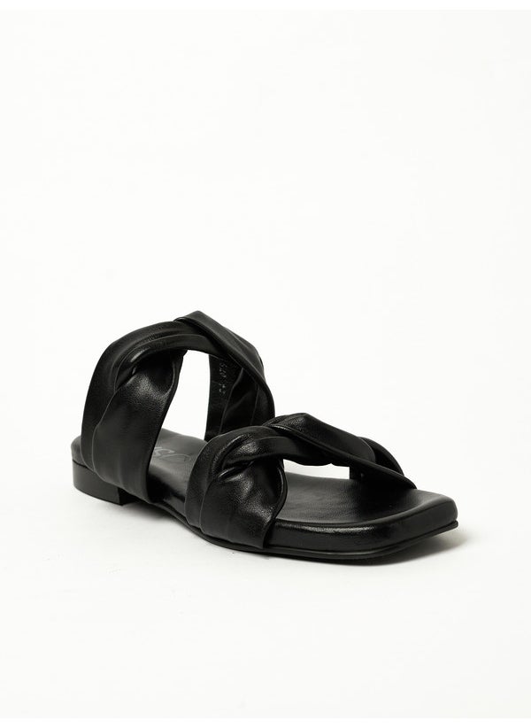 Y.SO Ladies Flat Sandals Black | Made In India