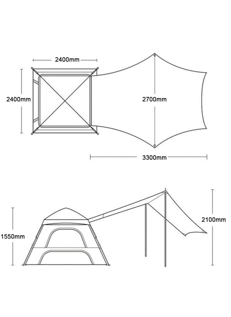 Camping Tent Automatic Quick-opening Tent Portable Rainproof Sunshine-proof Tent Fishing Hiking Sunshine Shelter