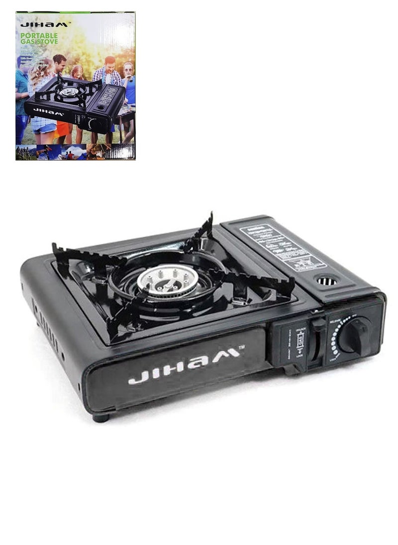 Portable Gas Stove Cooker Camping Oven BBQ - Black