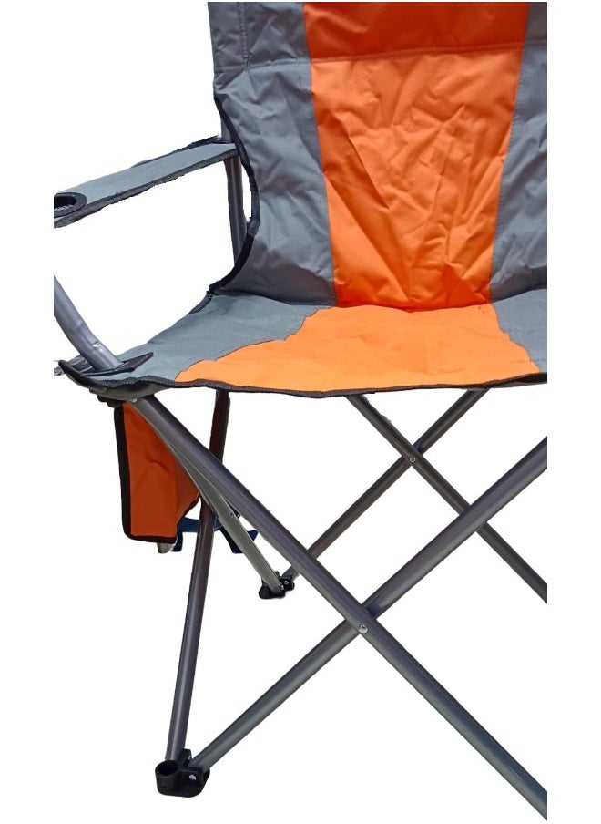 GO2CAMPS Foldable Camping Chair with Cup Holder Heavy Quality (Orange) | Sadu Chair | Foldable Chair | Garden Chair | Fishing Chair | Travel Chair | Picnic Chair and Festival chair