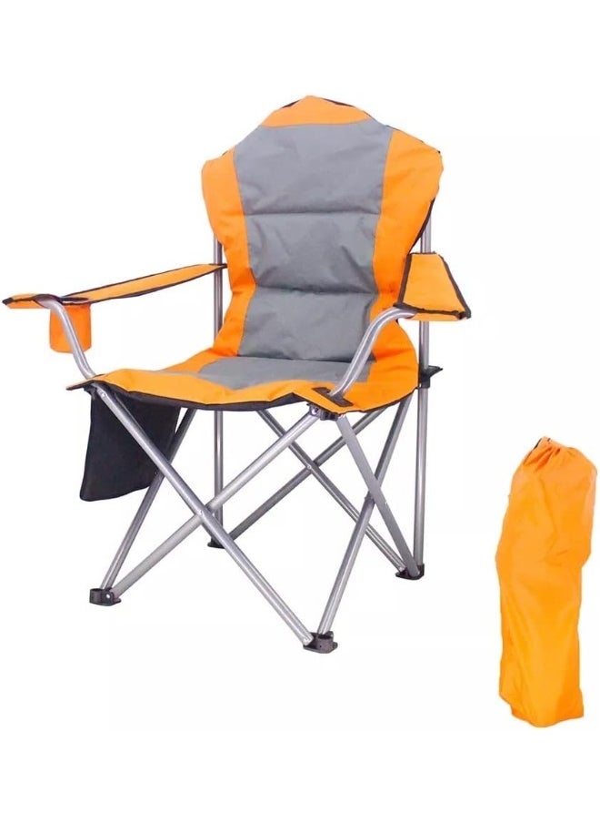 GO2CAMPS Foldable Camping Chair with Cup Holder Heavy Quality (Orange) | Sadu Chair | Foldable Chair | Garden Chair | Fishing Chair | Travel Chair | Picnic Chair and Festival chair