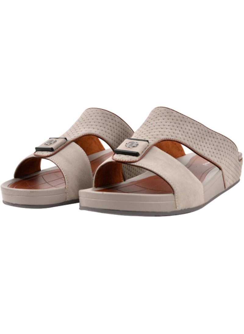 Mens  Dual Textured Strap Sandals Grey