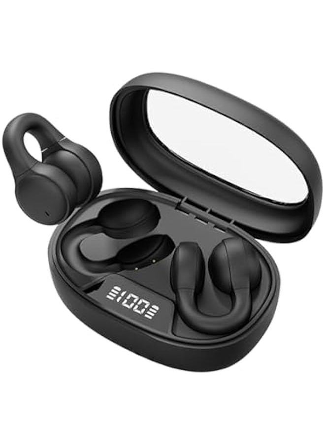 Wireless Ear Clip On Earbuds Open Ear Wireless Ear Clip On Cuff Headphones Bluetooth Bone Conduction Earbuds Earphones Bone Conduction Headphones Open Clip Ear Buds