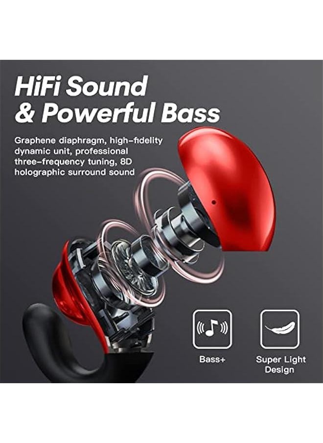 Wireless Ear Clip Bone Conduction Headphones Bluetooth Wireless Open Ear Earbuds with Earhook Earclip Bone Conduction Earbuds Head Set Waterproof Bone Conducting Ear Buds Induction Clip On Headphones