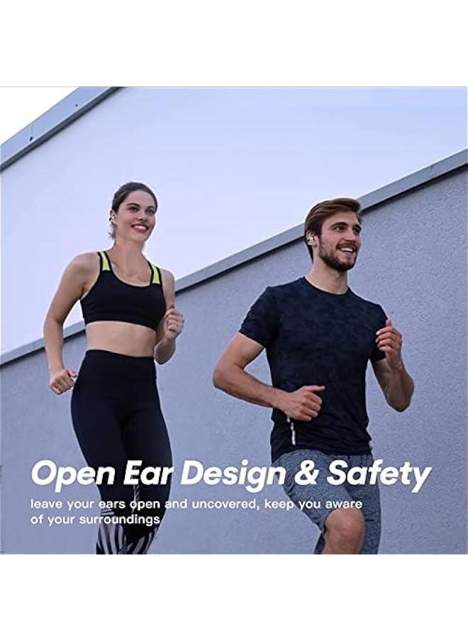 Wireless Ear Clip Bone Conduction Headphones Bluetooth Wireless Open Ear Earbuds with Earhook Earclip Bone Conduction Earbuds Head Set Waterproof Bone Conducting Ear Buds Induction Clip On Headphones