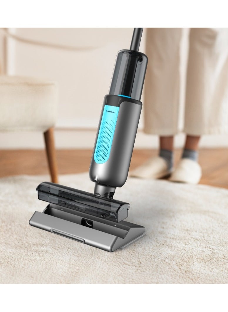 Dual Design - Cordless Vacuum & Mop / Low Noise / HEPA Filter / Lightweight / Adjustable Speed Levels / Efficient and Easy to Use Stick Vacuum Cleaner - Black